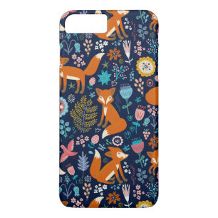 Capa Para iPhone Da Case-Mate Pássaros Retro Coloridos Raposa e Flores Padrão