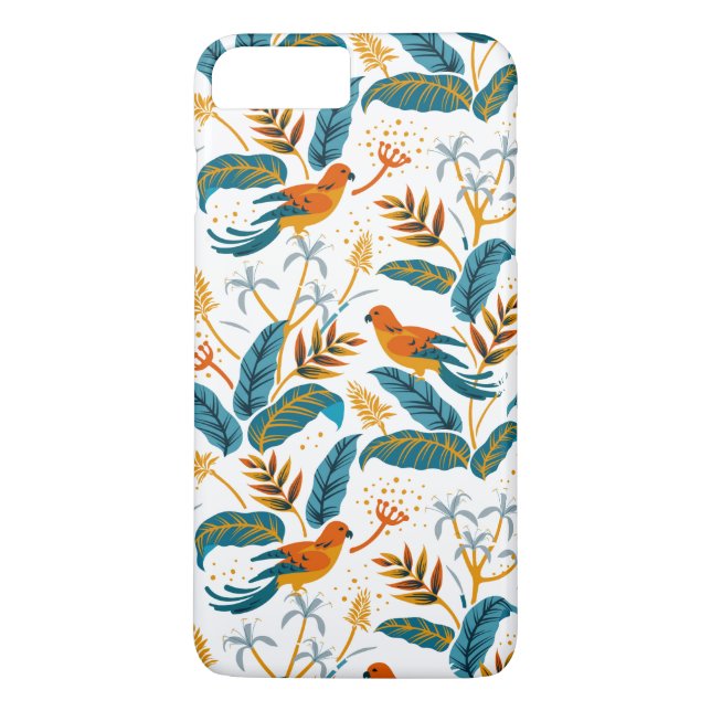 Capa Para iPhone, Case-Mate Pássaros tropicais e folhas escovas (Verso)