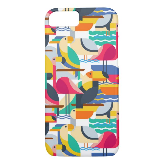 Capa Para iPhone, Case-Mate Pássaros tropicais geométricos (Verso)