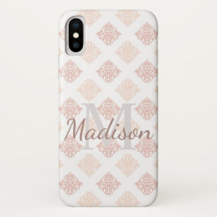 Capa Para iPhone Da Case-Mate Pastel Damask Blush Cor-de-rosa Cor-de-rosa Nome i