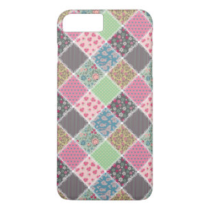 Capa iPhone 8 Plus/7 Plus Pastel Floral Quilt Squares