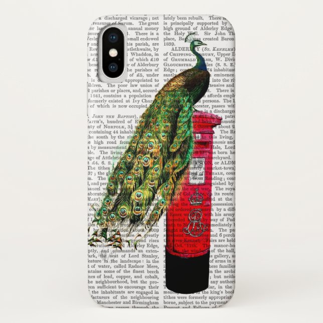 Capa Para iPhone, Case-Mate Pavão na Caixa Postal (Verso)