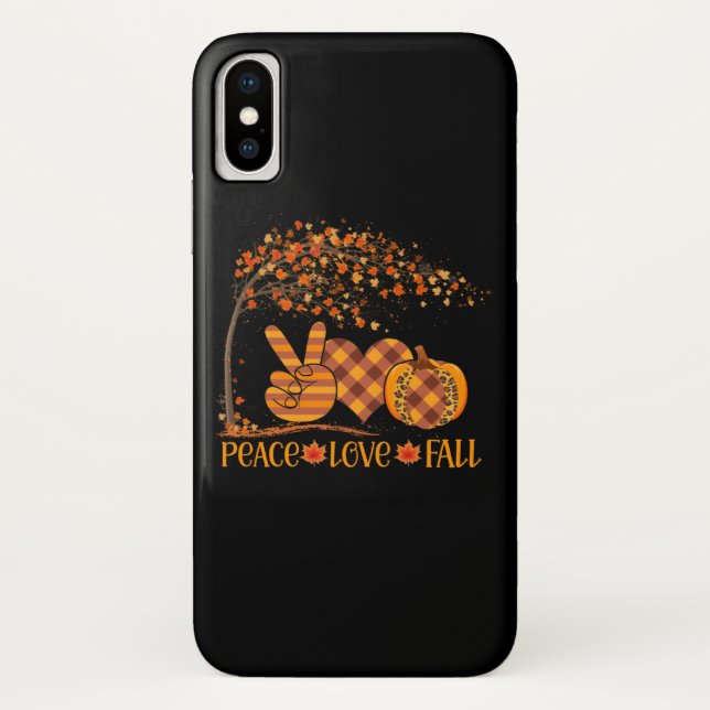 Capa Para iPhone, Case-Mate Peace Love Fall Pumpkin Autum Happy Fall (Verso)