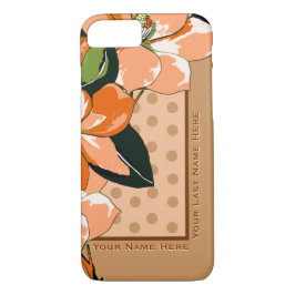 Capa Para iPhone Da Case-Mate Peachy Azaleas, Bolinhas + Camel_Personalizado