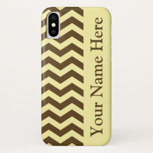 Capa Para iPhone X Pecan Cream Neutral Chevrons