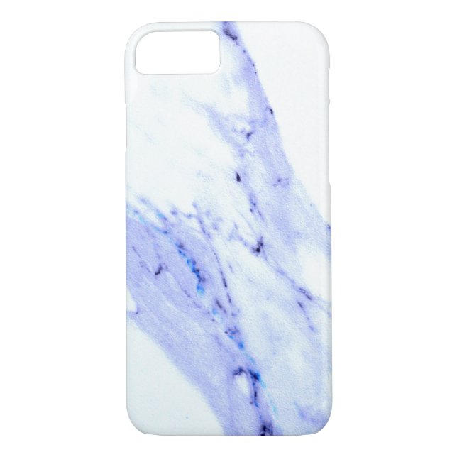 Capa Para iPhone, Case-Mate Pedra granítica branca-azul-mácula (Verso)