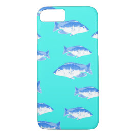 Capa iPhone 8/7 Peixe azul na turquesa