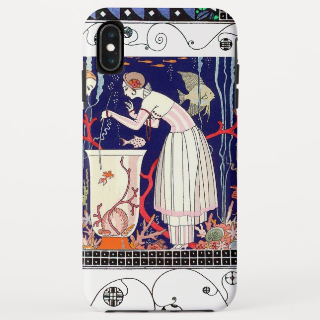 CAPA PARA iPhone, Case-Mate  PEIXE BURACO, FASHÃO DE BELEZA DE ARTE DECO (Verso)
