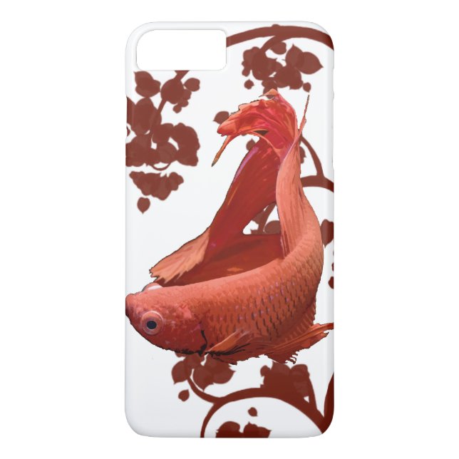 Capa Para iPhone, Case-Mate Peixe de Combate Siames Betta Vermelho (Verso)
