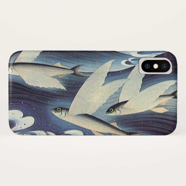 Capa Para iPhone, Case-Mate Peixe Japonês Voador Antigo no Oceano, Japonismo (Verso (Horizontal))