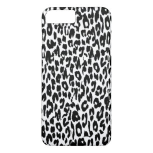Capa iPhone 8 Plus/7 Plus Pele de Pele Preta-Leopardo
