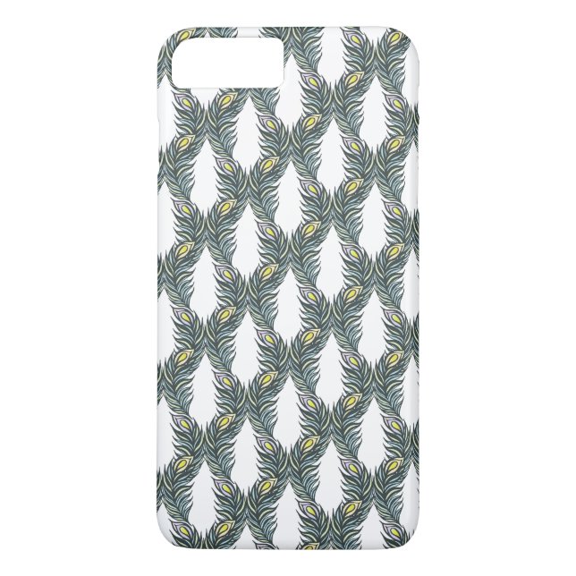 Capa Para iPhone, Case-Mate Penas de pavão, brancas e pretas, russas (Verso)