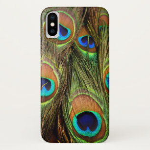 Capa Para iPhone X Penas de Peacock Caso do iPhone X