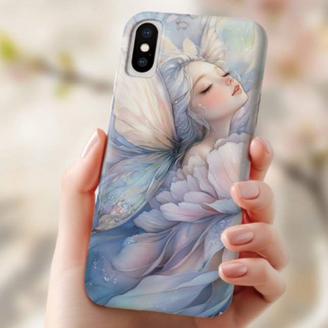 Capa Para iPhone, Case-Mate Peônia Do Amanhecer (the Iphone x with the image of Peony of the Dawn shown in the hand of a young woman)