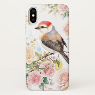 Capa Para iPhone Da Case-Mate Pequeno Pássaro Bonito e Flores Coloridas
