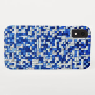 Capa Para iPhone Da Case-Mate Pequenos quadrados sobrepostos, tons de azul com b