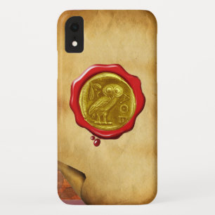 CAPA PARA iPhone XR PERBUSTO DE SEAL VERMELHO DOURADO ANTICO OWL AMARE