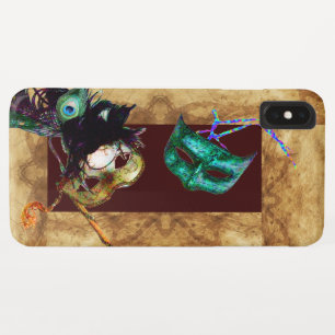 Capa Para iPhone XS Max Pergaminho MARDI GRAS MASCARADA MASKS