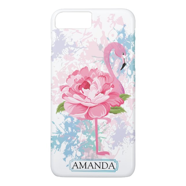 Capa Para iPhone, Case-Mate Personalizado | Flamingo Monograma (Verso)