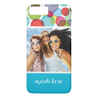 Capa iPhone 8 Plus/7 Plus Personalizar Foto e Nome Arredondar bolhas Padrão 