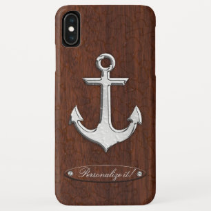 Capa Para iPhone XS Max Personalize! Anchor Náutico Molhado de Mahogany