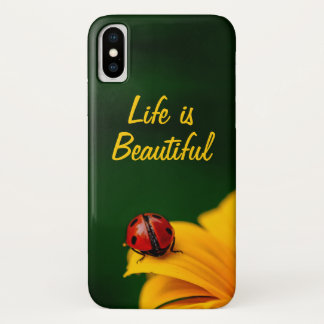 Capa Para iPhone Da Case-Mate Personalized Text with Ladybug and Sunflower