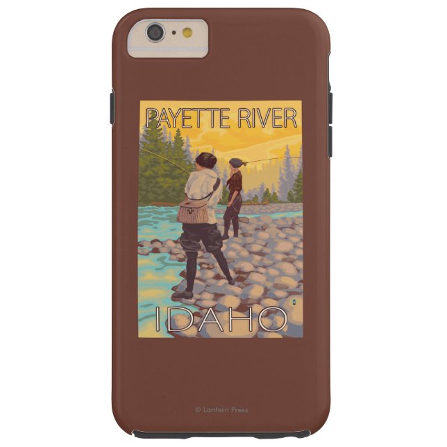 Capa Para iPhone, Case-Mate Pesca com mosca das mulheres - rio de Payette, (Verso)