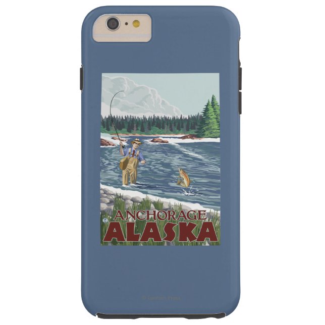 Capa Para iPhone, Case-Mate Pescador da mosca - Anchorage, Alaska (Verso)