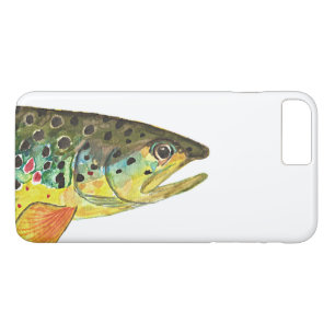 Capa iPhone 8 Plus/7 Plus Pescador de pesca de truta marrom