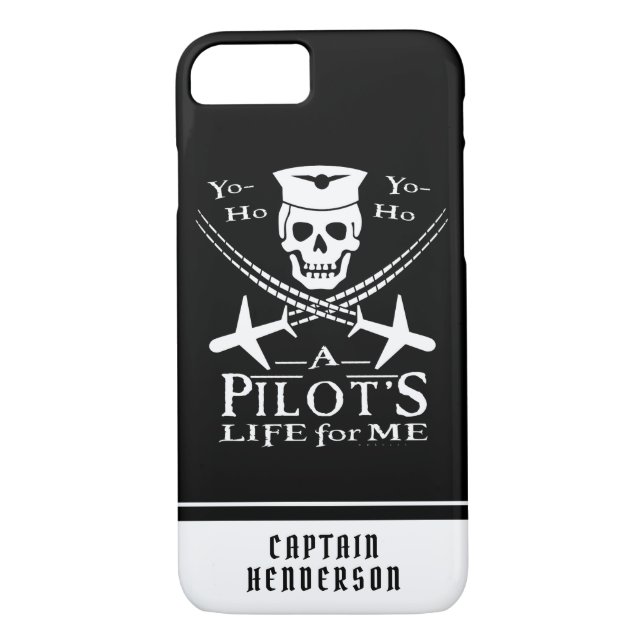 Capa Para iPhone, Case-Mate Piloto Funny Skull Aviões Piram Humor| Personaliza (Verso)