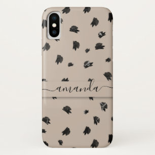 Capa Para iPhone Da Case-Mate Pincel trava bolinhas em beige_with name