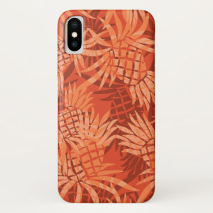 Capa Para iPhone X Pineapple Camo Hawaiian Tropical - Laranja
