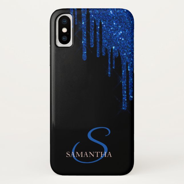 Capa Para iPhone, Case-Mate Pingos de Brilho Azul Elegantes (Verso)