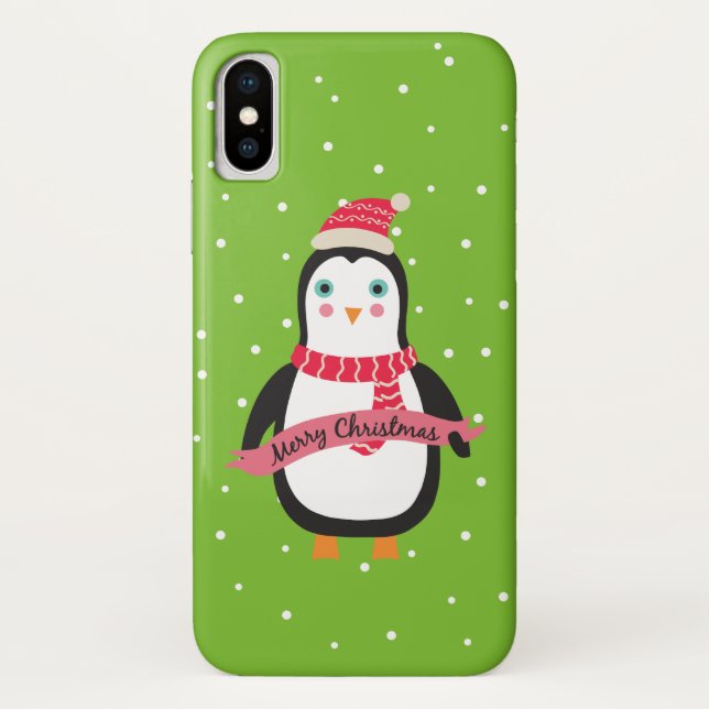 Capa Para iPhone, Case-Mate Pinguim de Natal bonito "Feliz Natal" (Verso)