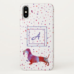 Capa Para iPhone Da Case-Mate Pink dachshund Watercolor Art Confetti