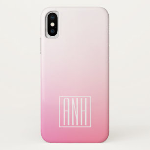 Capa Para iPhone Da Case-Mate Pinks Desvanecidos com Degradê e Suas Iniciais