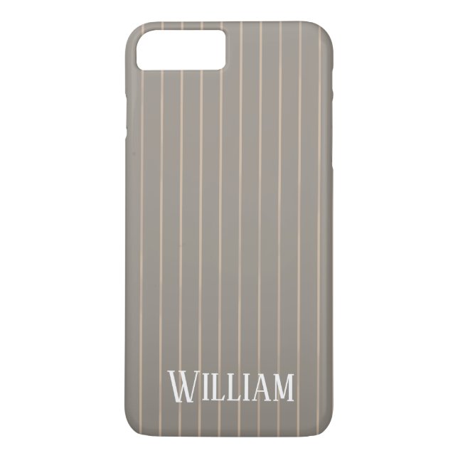 Capa Para iPhone, Case-Mate Pinstripes bege personalizado (Verso)