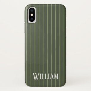 Capa Para iPhone Da Case-Mate Pinstripes verde-oliva
