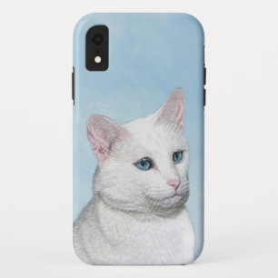 Capa Para iPhone Da Case-Mate Pintura de Gatos Brancos - Arte de Gato Original B