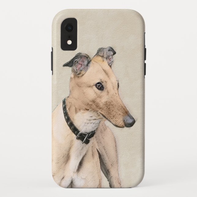Capa Para iPhone, Case-Mate Pintura de Greyhound - Arte de Cachorro Original (Verso)