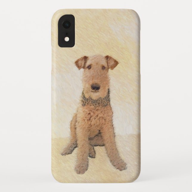 Capa Para iPhone, Case-Mate Pintura de Terrier Airedale - Arte original cômoda (Verso)
