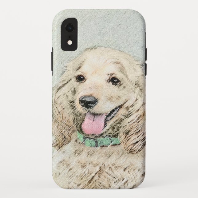 Capa Para iPhone, Case-Mate Pintura do Cocker Spaniel Buff - Arte Original par (Verso)