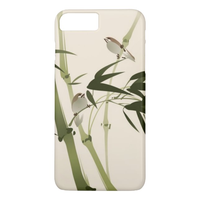 Capa Para iPhone, Case-Mate Pintura oriental do estilo, ramos de bambu (Verso)