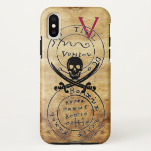 CAPA PARA iPhone DA Case-Mate PIRATAS ANTICOS MAPA DE TRATAMENTO, CRÂNIA E MADEI