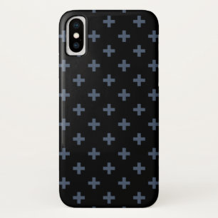 Capa Para iPhone Da Case-Mate Polka de cinza azul cruza a preto