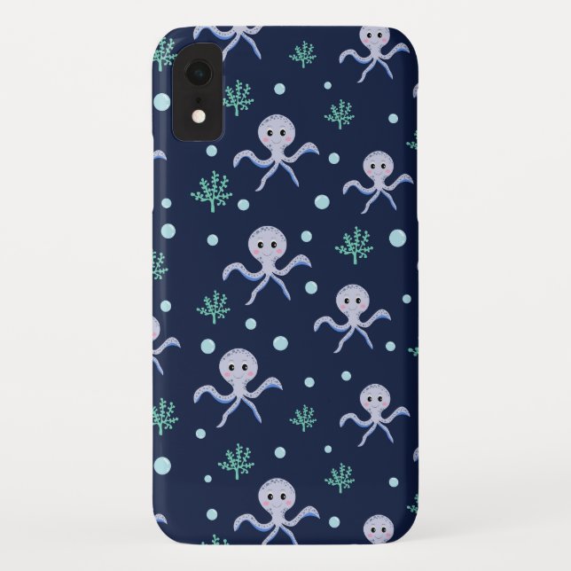 Capa Para iPhone, Case-Mate Polvo sob o padrão infantil marinho (Verso)
