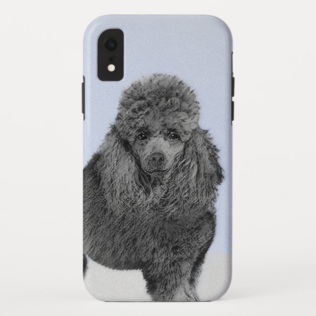 Capa Para iPhone, Case-Mate Poodle Painting Miniature Toy Black (Verso)