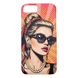 Capa iPhone 8/7 Pop Art Woman Retro Chic