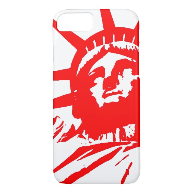Capa Para iPhone, Case-Mate Pop de Arte Vermelha e Branca Lady Liberty iPhone  (Verso)