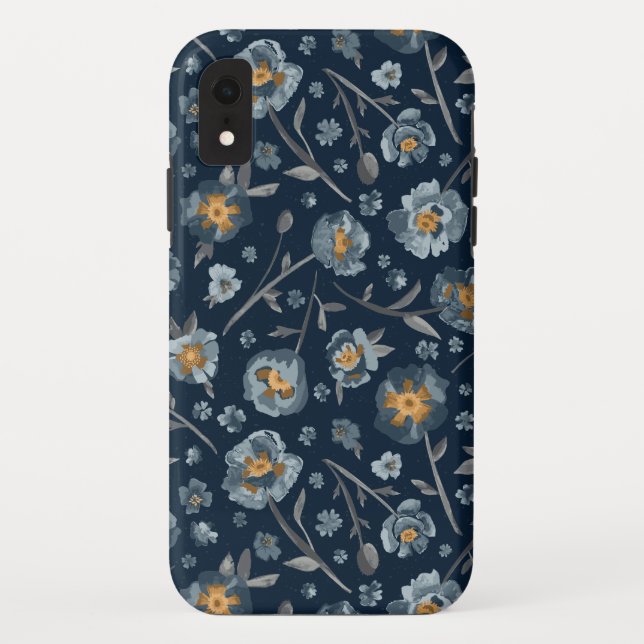 Capa Para iPhone, Case-Mate Poppies Padrão Floral Azul (Verso)